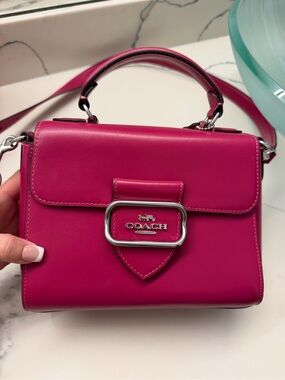 Coach Morgan Top-Handle Satchel Silver / Bright Violet Crossbody Tote Bag - NWOT